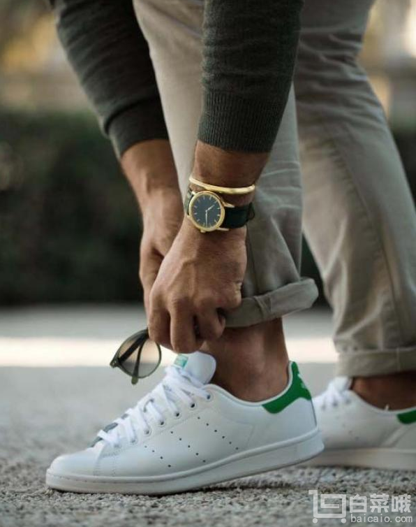 Adidas Originals 阿迪达斯 Stan Smith 男款复古小白鞋 绿尾307元包邮