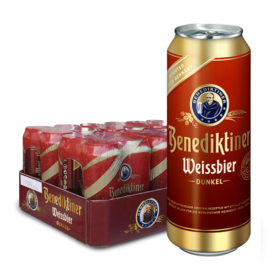 限PLUS会员，德国进口 Benedikeiner 百帝王 小麦黑啤酒 500ml*24听*3件 314.9元约合105元/箱（双重优惠）