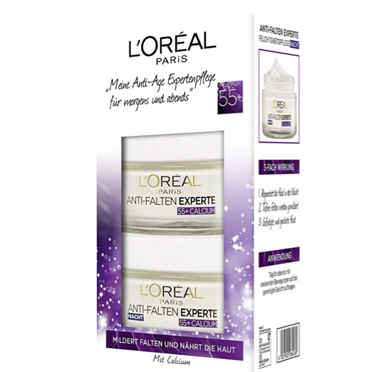 L'Oreal Paris 欧莱雅 冻龄专家55+钙源 抗皱保湿日霜+晚霜套装70.42元