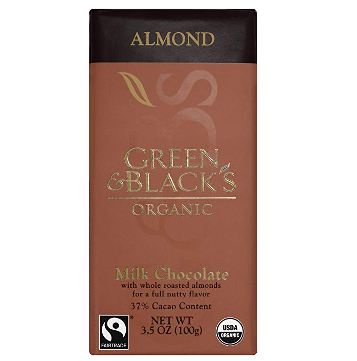 Green & Black's Organic 37%可可 牛奶杏仁巧克力100g*10排 Prime会员凑单免费直邮含税到手218.45元
