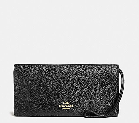 Coach 蔻驰 抛光粒面皮长型钱包 57873*2件 1000元包邮500元/件（2件5折）