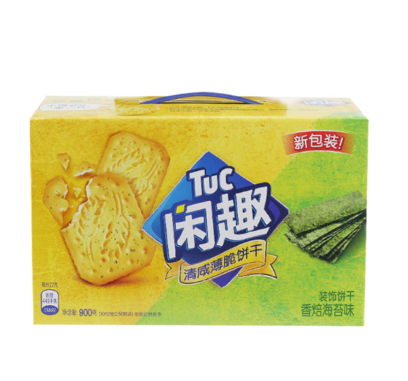 Tuc 闲趣 清咸薄脆饼干 香焙海苔味 礼盒装 900g*2件 25.8元12.9元/件（2件5折）