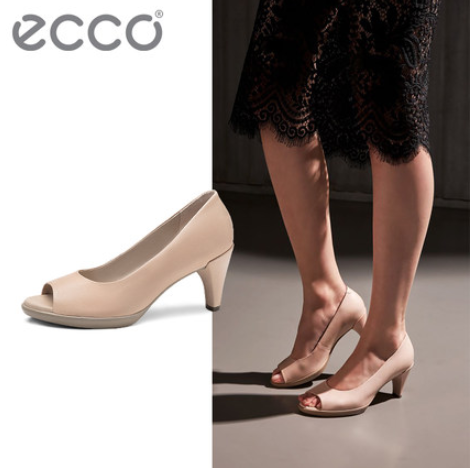 码全，ECCO 爱步 Shape 55型塑系列 女士真皮鱼嘴高跟鞋 268303412元包邮包税（国内￥1307）