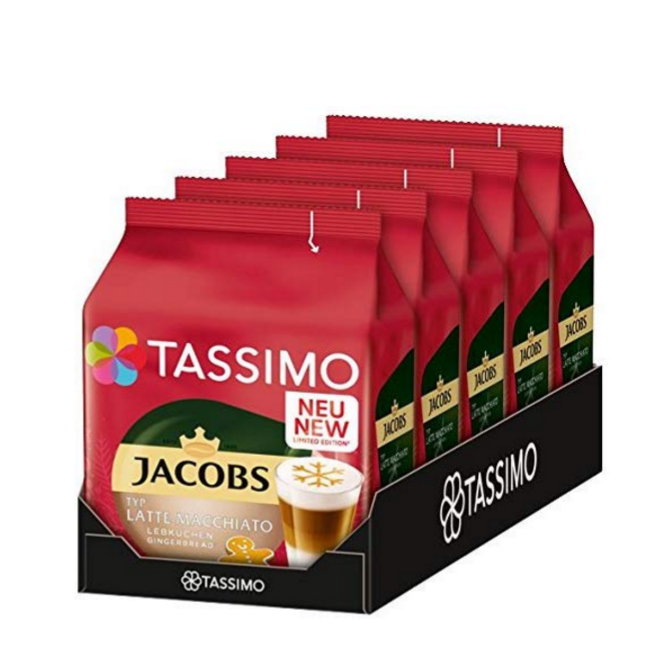 Tassimo Jacobs Typ 拿铁玛奇朵姜饼 胶囊咖啡 8杯*5包125.45元