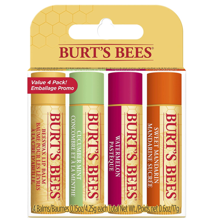 秋冬必备，Burt's Bees 小蜜蜂 经典护唇膏 4支装63.02元