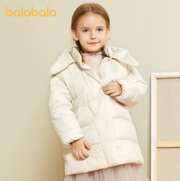Balabala 巴拉巴拉 2020新款女童连帽保暖棉服（90~130码）2色99.9元包邮（需领券）