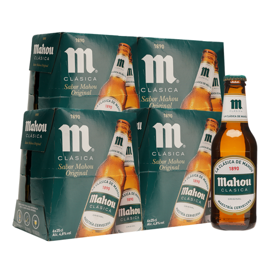 西甲官方赞助商，mahou 马傲 五星啤酒 经典拉格啤酒 250ml*24瓶128元包邮（双重优惠）