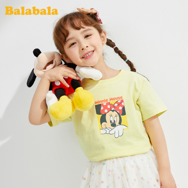 巴拉巴拉 男女童米奇印花短袖T恤 （90~130cm）4色39元包邮（需领券）
