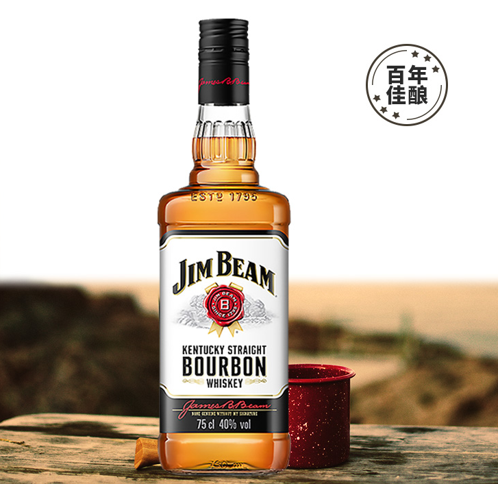 JIM BEAM 金宾 美国波本威士忌 750ml*2件120元包邮（60元/瓶）