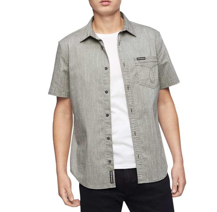 Calvin Klein 男士牛津短袖衬衫129.79元