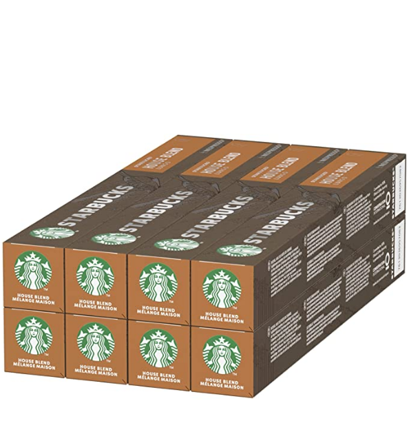 Starbucks 星巴克 Nespresso 中度烘焙 胶囊咖啡 10粒*8盒159.09元
