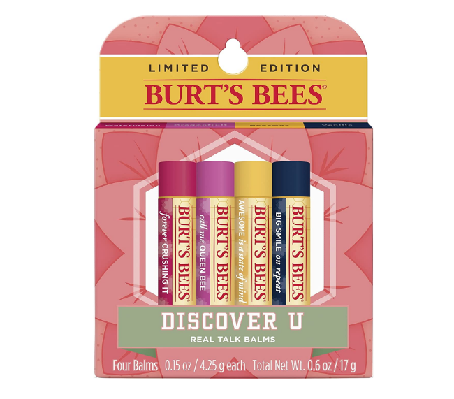 100%纯天然，Burt's Bees 小蜜蜂 经典护唇膏 4.25g*4支新低59.69元