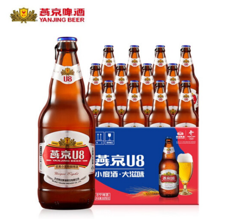 燕京啤酒 U8 特酿8度啤酒 500mL*12瓶*3件161.25元（合53.75元/件）