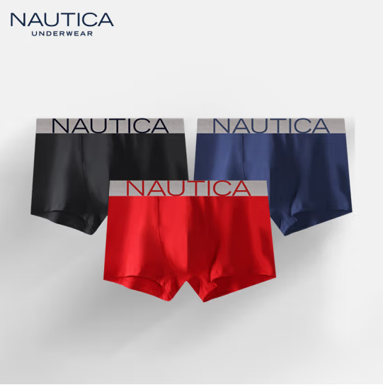 Nautica Underwear 诺帝卡 N3系列 男士棉氨平角内裤3条装新低64元包邮（需领券）
