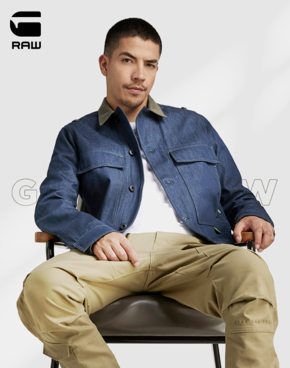 G-STAR RAW 2022年春季新品 男士胸前大口袋牛仔夹克 D21213511.97元（天猫凑单折后1208元）