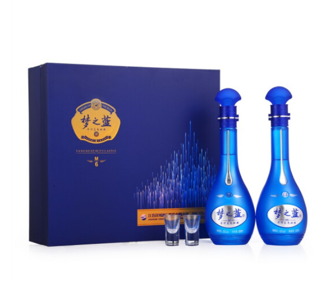 洋河 梦之蓝M6 52度 浓香型 礼盒装 500mL*2瓶 含酒杯新低1017.5元包邮（多重优惠）