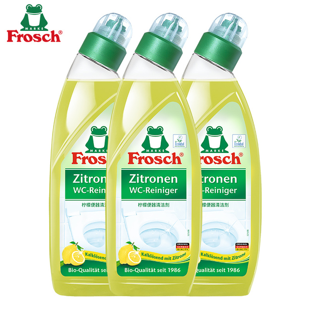 德国进口，Frosch 菲洛施 柠檬清香型洁厕灵750mL*3瓶 赠环保袋49元包邮（需领券）