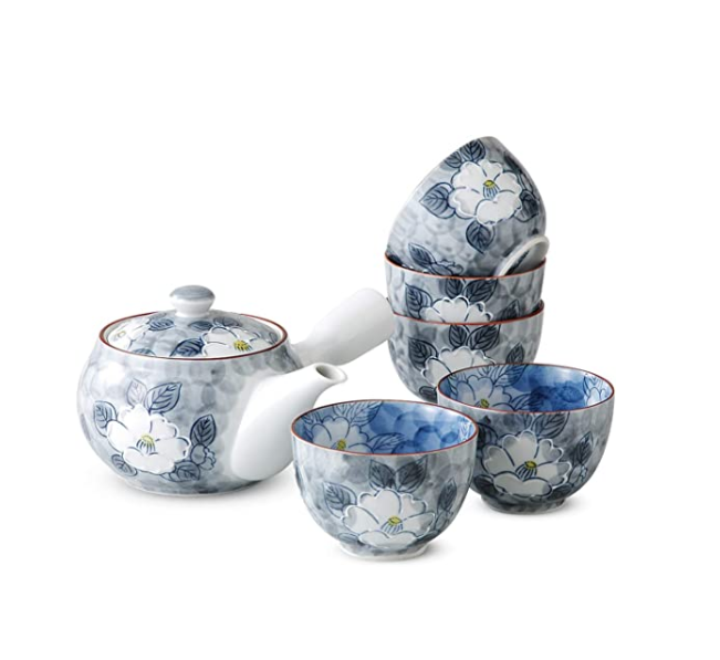 CtoC Japan 有田烧 一珍山茶花 日式茶壶茶具6件套装新低226.6元