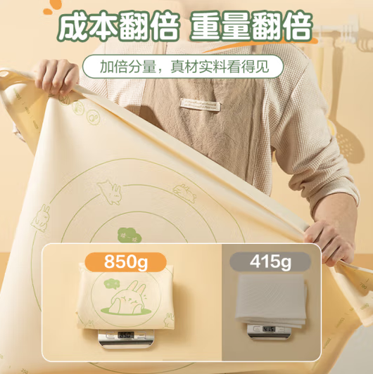 双枪 食品级硅胶擀面垫 50*70cm 赠6件套39元包邮（双重优惠）