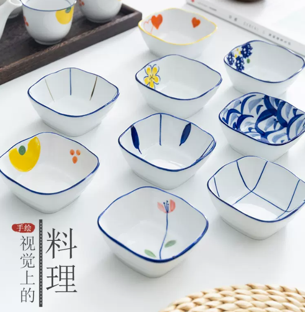 釉下彩，宋青窯 家用創(chuàng)意日式調(diào)味碟*6件15.9元包郵（需領(lǐng)券）