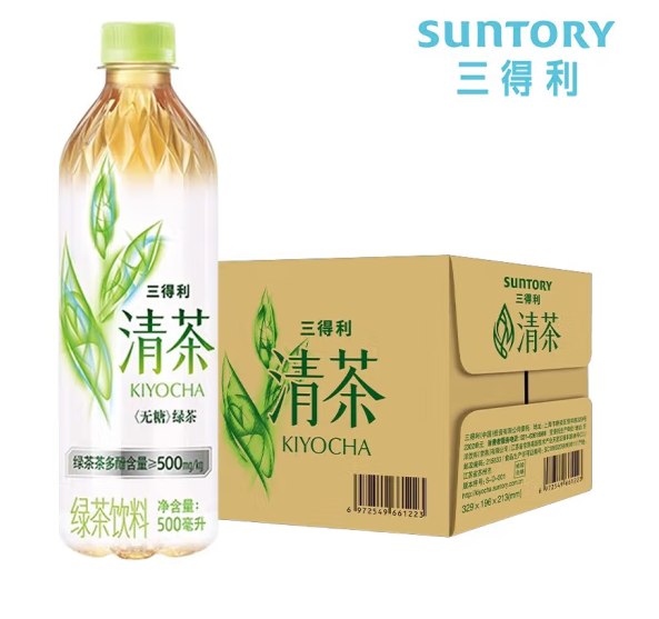 Suntory 三得利 清茶 0糖0脂绿茶饮料 500ml*15瓶56元包邮（双重优惠）