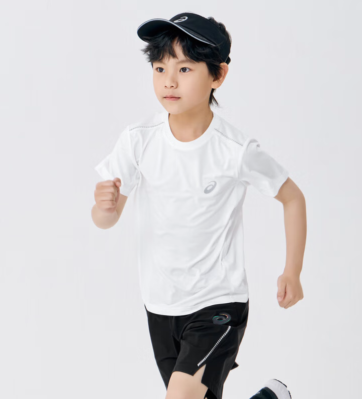 PLUS会员，ASICS 亚瑟士 男女童网眼运动速干短袖T恤 4色49元包邮（双重优惠）