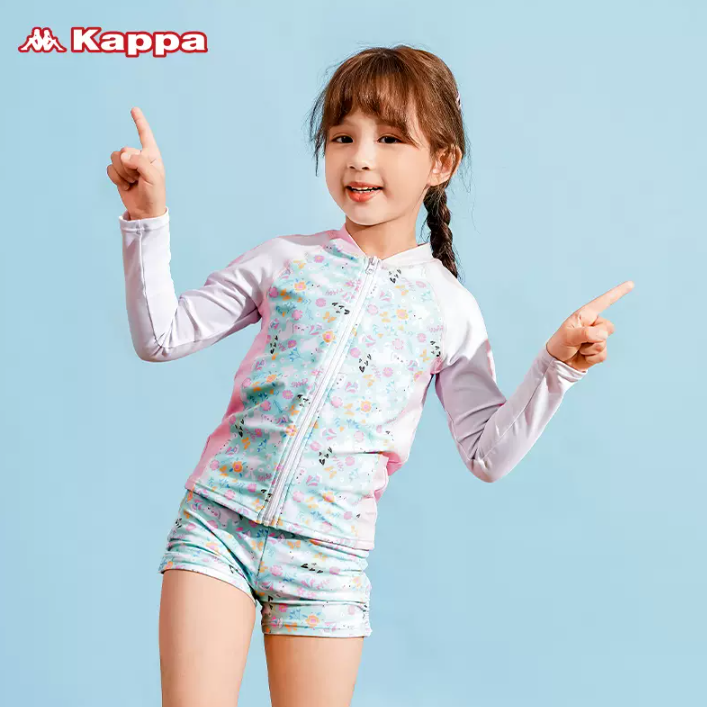 Kappa 卡帕 2023年新款 女童分体泳衣59.9元包邮（需领券）