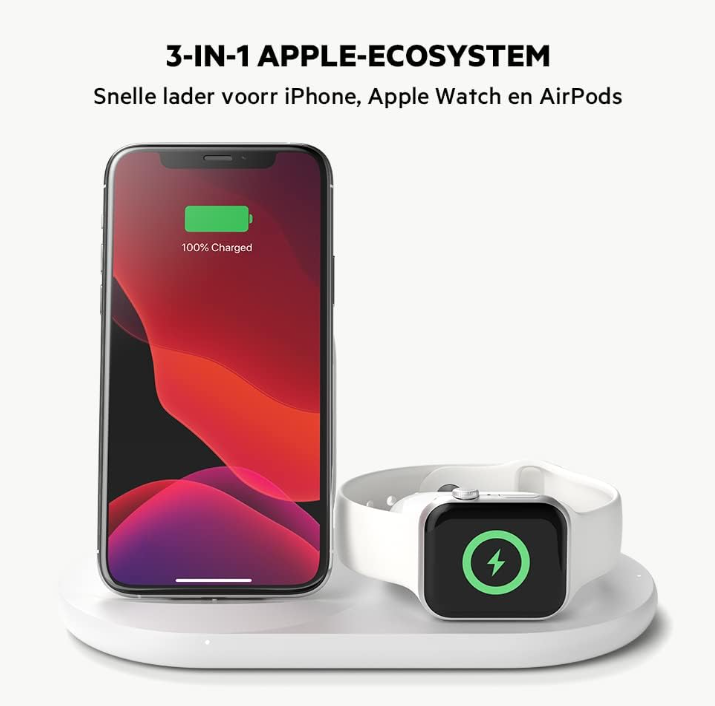 Belkin 贝尔金 Boost Charge™ 三合一无线充电器 (适用于iPhone/Apple Watch和AirPods)431.86元