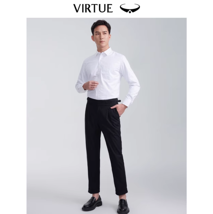 Virtue 富绅 男士人字纹加绒长袖衬衫 2色新低59元包邮（需领券）