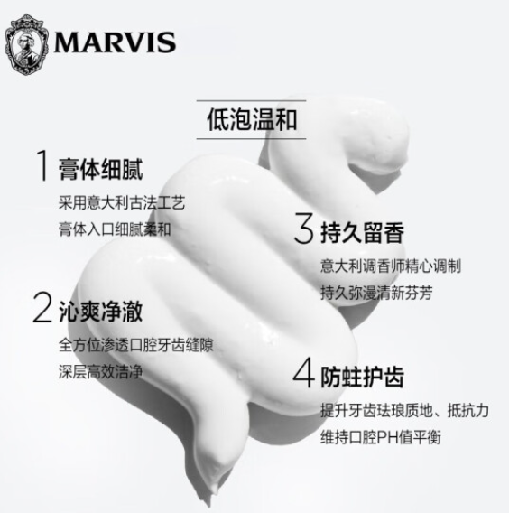 大英航空头等舱专用，意大利进口 MARVIS 玛尔斯牙膏 75ml*5件139.49元包邮（合27.98/件）