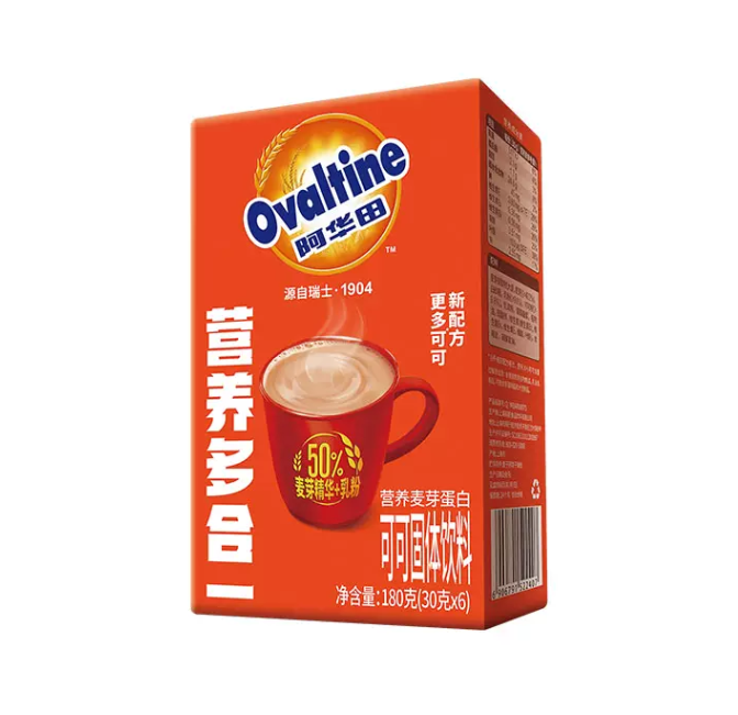 Ovaltine 阿华田 进口巧可可代餐粉 180g*4件29.6元包邮（拍4件）