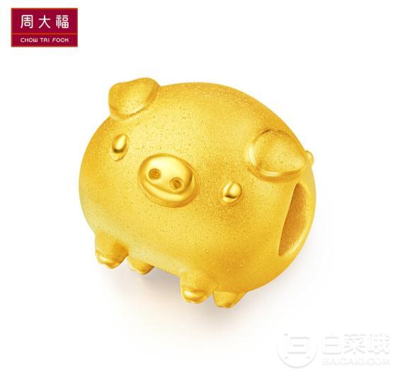 CHOW TAI FOOK 周大福 十二生肖猪 飞天猪 黄金转运珠/吊坠 R21588凑单低至622元（需领券）
