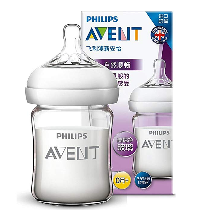 限Prime会员，AVENT 新安怡 SCF678/17 宽口径自然顺畅玻璃奶瓶 125ml*3个 95元包邮31.67元/个（多重优惠）