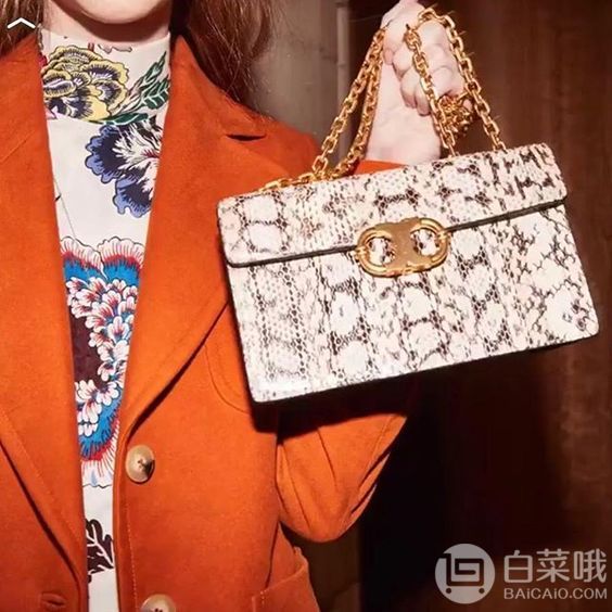 TORY BURCH 女士GEMINI 小号蛇皮链条单肩包 1.75（需用码）到手2110元