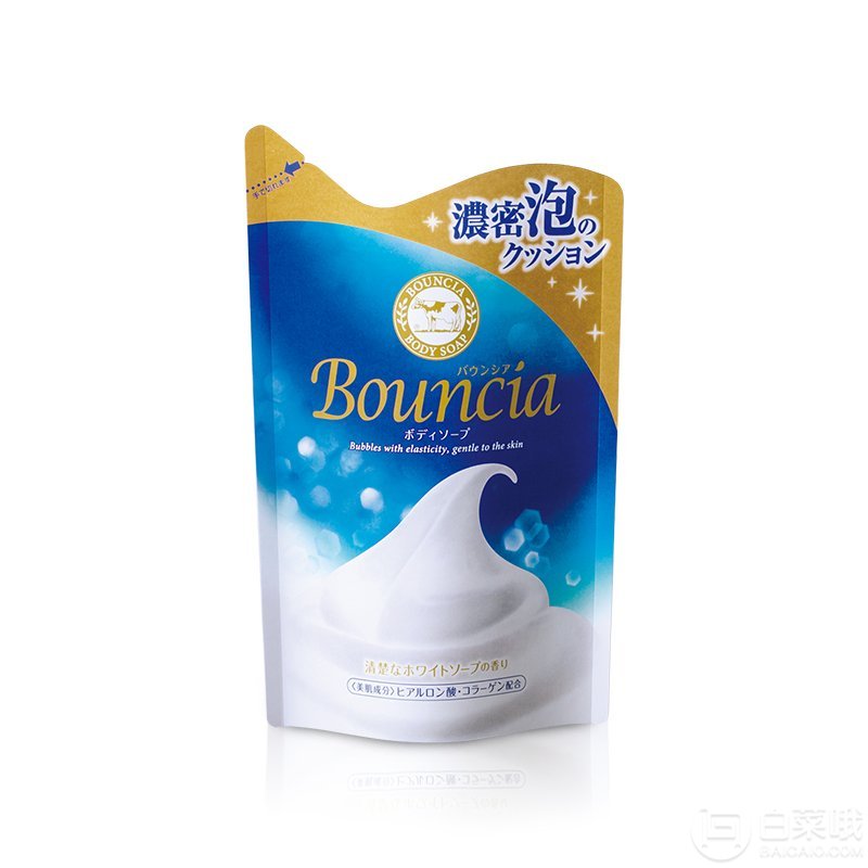 cosme大赏洗护第一，COW 牛乳石碱 Bouncia 浓密泡沫沐浴露 430ml替换装19.9元包邮包税