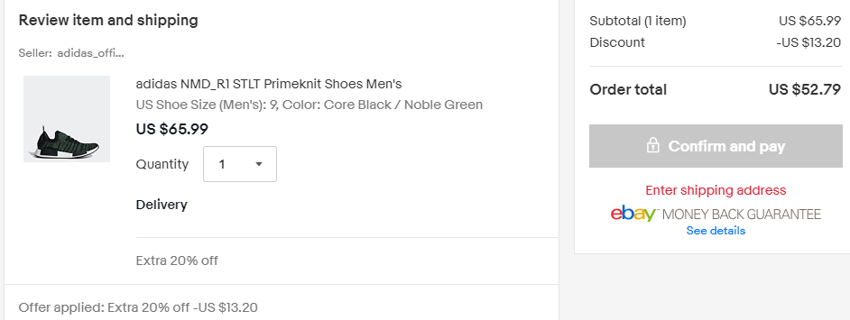 adidas 阿迪达斯 NMD R1 STLT Primeknit 男士运动鞋 .79（下单立减）到手430元