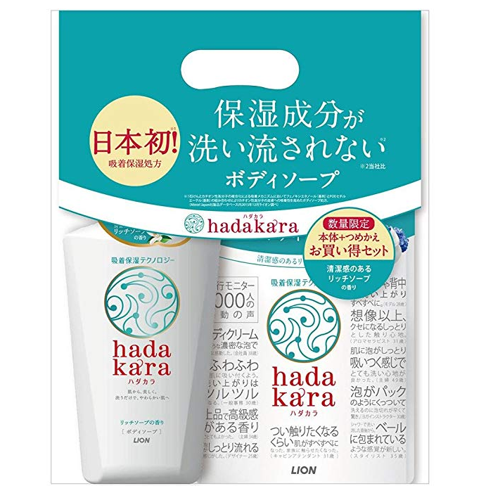 镇店之宝，狮王 hadakara 保湿沐浴露 500ml+360ml替换装 Prime会员凑单免费直邮含税到手44.38元