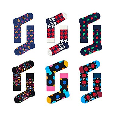 袜子界时尚担当，Happy Socks 男士中筒袜 6双装 prime会员凑单免费直邮到手164.25元