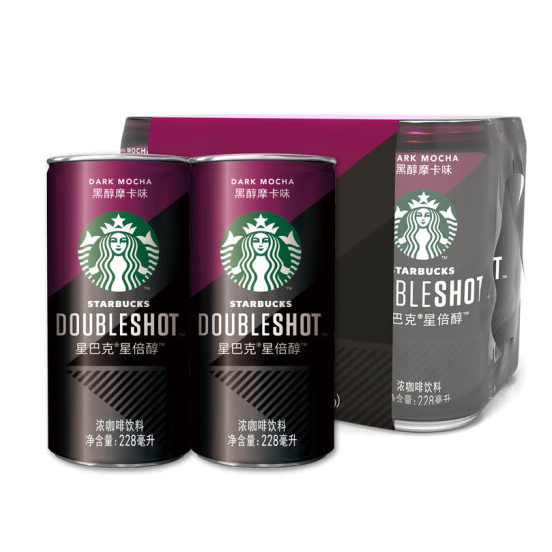Starbucks 星巴克 星倍醇 黑醇摩卡味浓咖啡饮料 228ml*6罐39.9元包邮（需领券）
