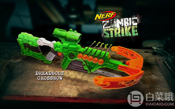 Hasbro 孩之宝 Nerf 热火 僵尸系列 Dreadbolt 僵尸巨弩B9091F07 Prime会员免费直邮含税到手328元