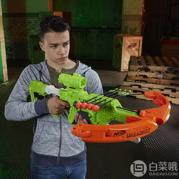 Hasbro 孩之宝 Nerf 热火 僵尸系列 Dreadbolt 僵尸巨弩B9091F07 Prime会员免费直邮含税到手328元