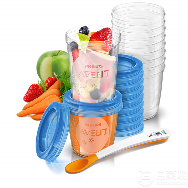 Philips 飞利浦 Avent 新安怡 SCF721/20 婴儿食物储存罐20件套装 Prime会员凑单免费直邮含税到手132元