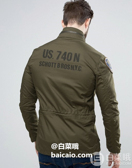 限M码，Schott NYC Sheffield 男士经典M65夹克外套 Prime会员免费直邮含税到手372元