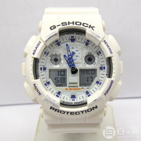 镇店之宝，Casio 卡西欧 G-Shock系列 GA-100A-7A 男士双显运动手表480元包邮包税（可2件减￥50）