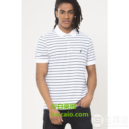 限L码，Nautica 诺帝卡 男士条纹Polo衫 Prime会员凑单免费直邮含税到手161元