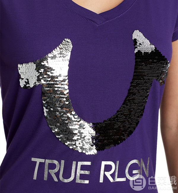 限S码，True Religion 真实信仰 Sequin 女士亮片短袖T恤 1.6折 Prime会员凑单免费直邮含税到手146元