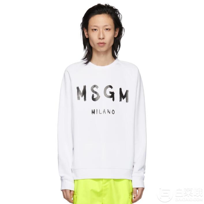 意大利时尚先锋，MSGM 男士Box Logo纯棉圆领卫衣 5折 凑单免费直邮到手665元