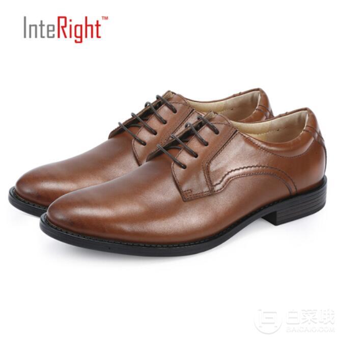 京东自有品牌，InteRight 男士经典商务皮鞋 两色117元包邮（下单立减）