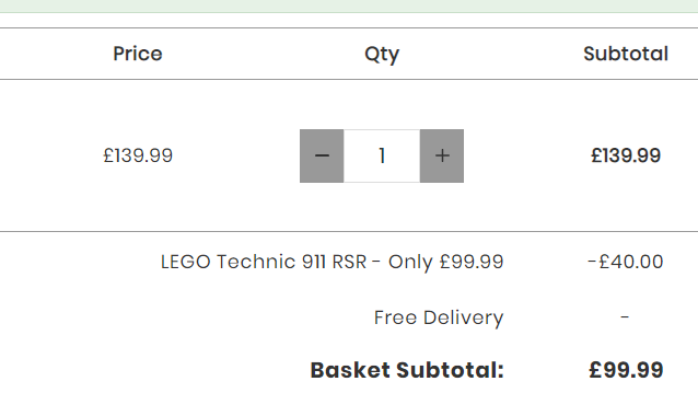 LEGO 乐高 科技系列 42096 保时捷 911 RSR £99.99（需用码）免费直邮到手872元