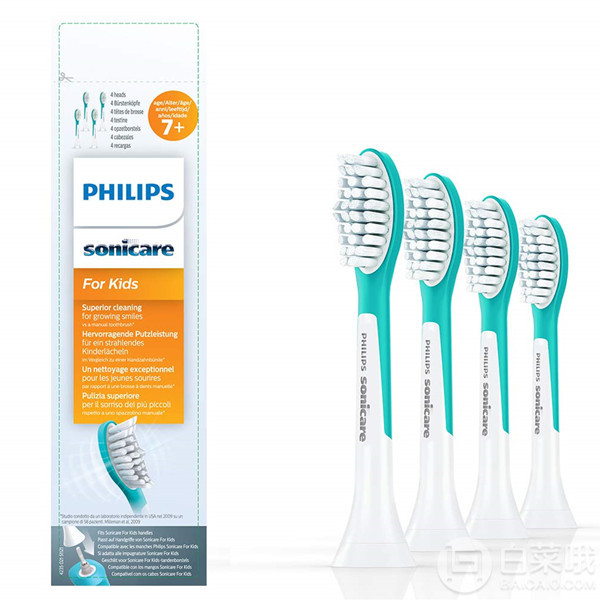 Philips 飞利浦 Sonicare HX6044/33 原装儿童刷头4只装 Prime会员凑单免费直邮含税到手116元